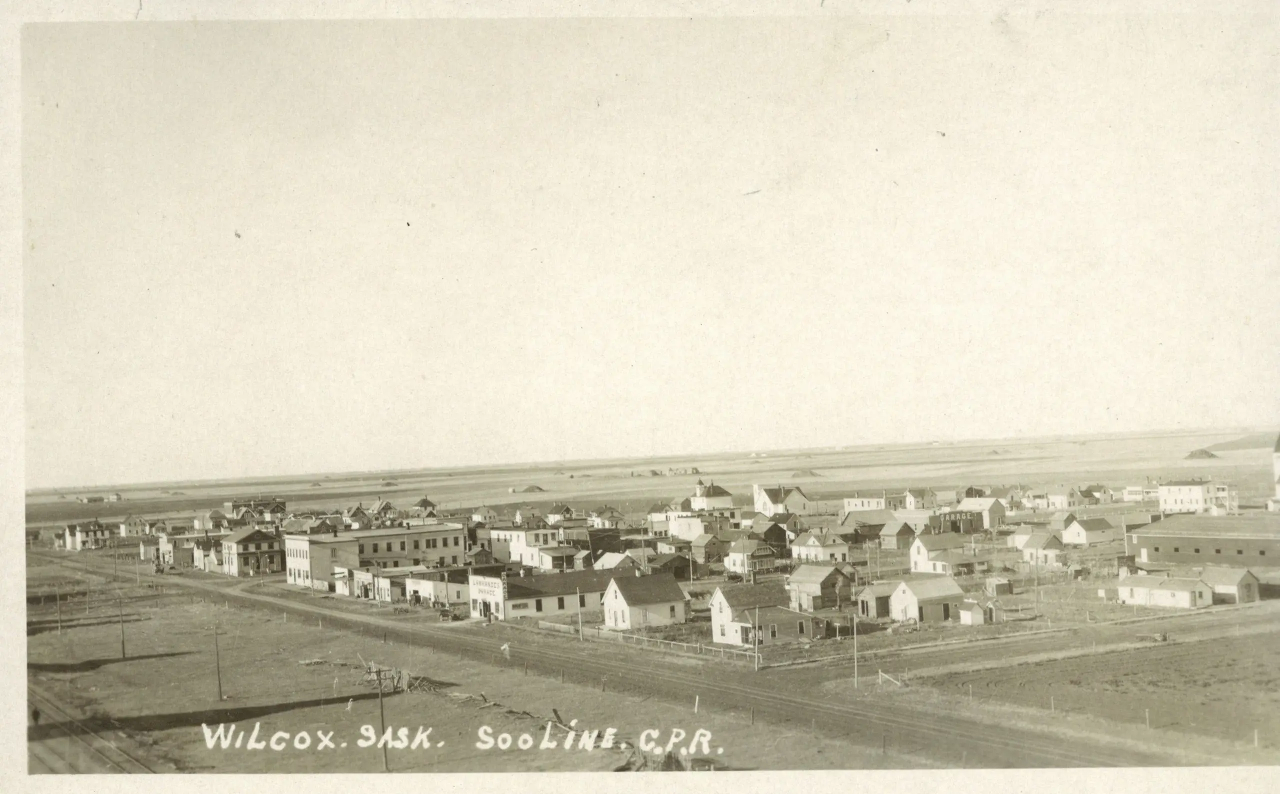 Elevated view of Wilcox along the Soo Line