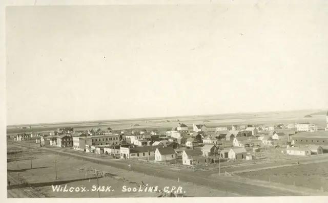 Elevated view of Wilcox along the Soo Line